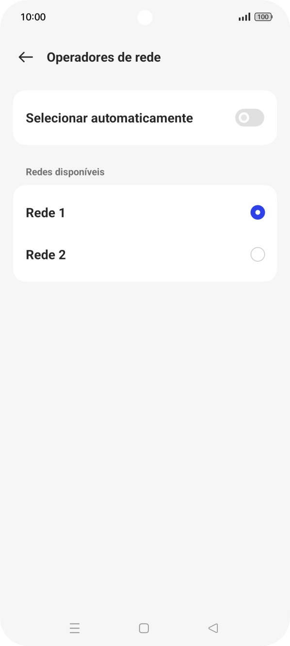 Prima a rede pretendida.