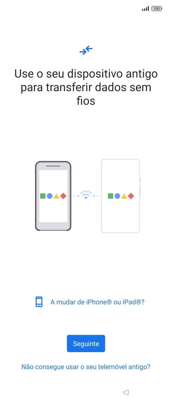 Siga as indicações no ecrã para transferir conteúdo de outro telefone.