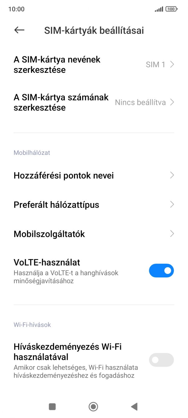 Válaszd a Mobilszolgáltatók lehetőséget.