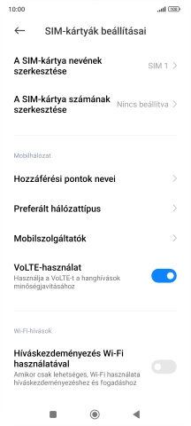 Válaszd a Hozzáférési pontok nevei lehetőséget.