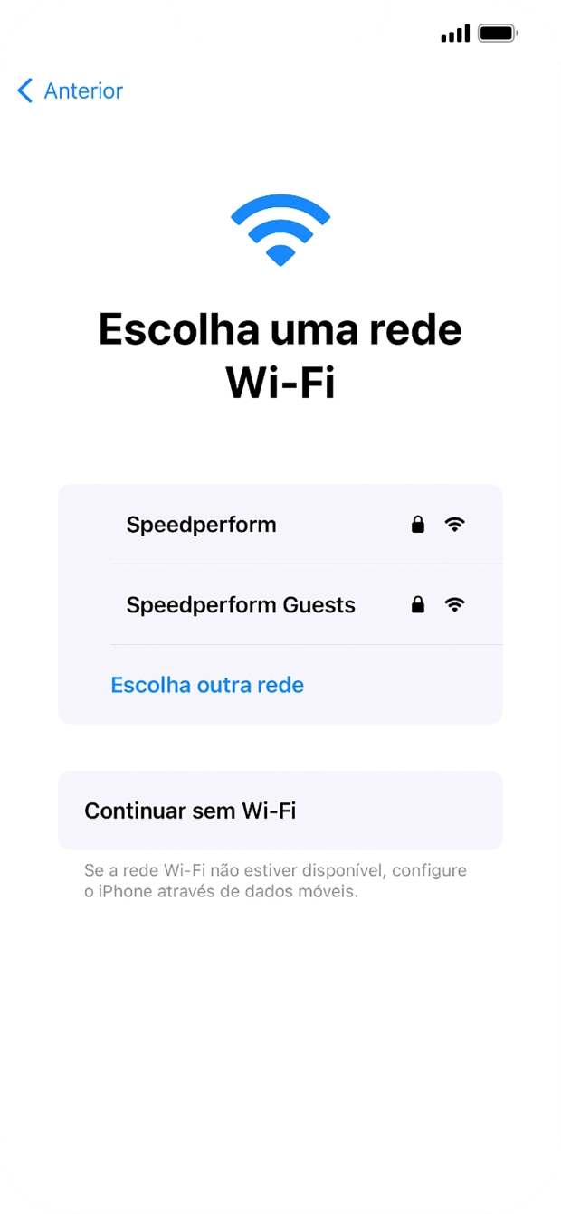 Prima a rede Wi-Fi pretendida.