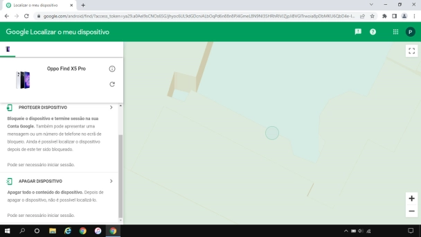 Clique em APAGAR DISPOSITIVO e siga as indicações no ecrã para apagar todo o conteúdo do seu telefone. Note que não poderá mais utilizar “Localizar o meu dispositivo”, depois de ter apagado todo o conteúdo do seu telefone.