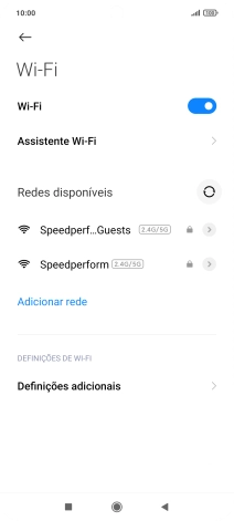 Prima a rede Wi-Fi pretendida.