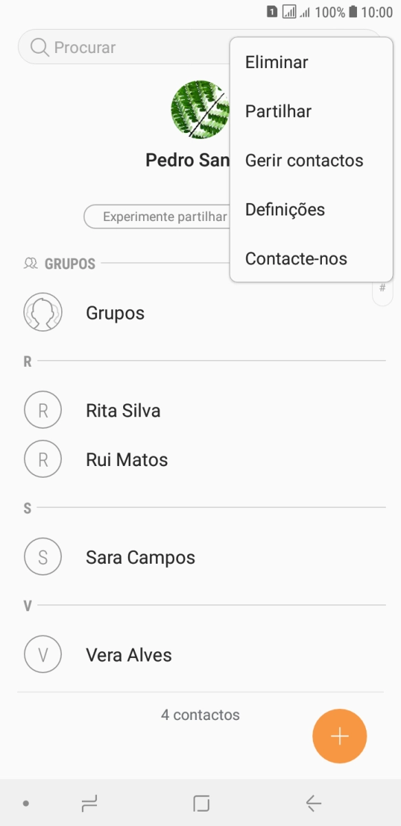 Prima Gerir contactos.