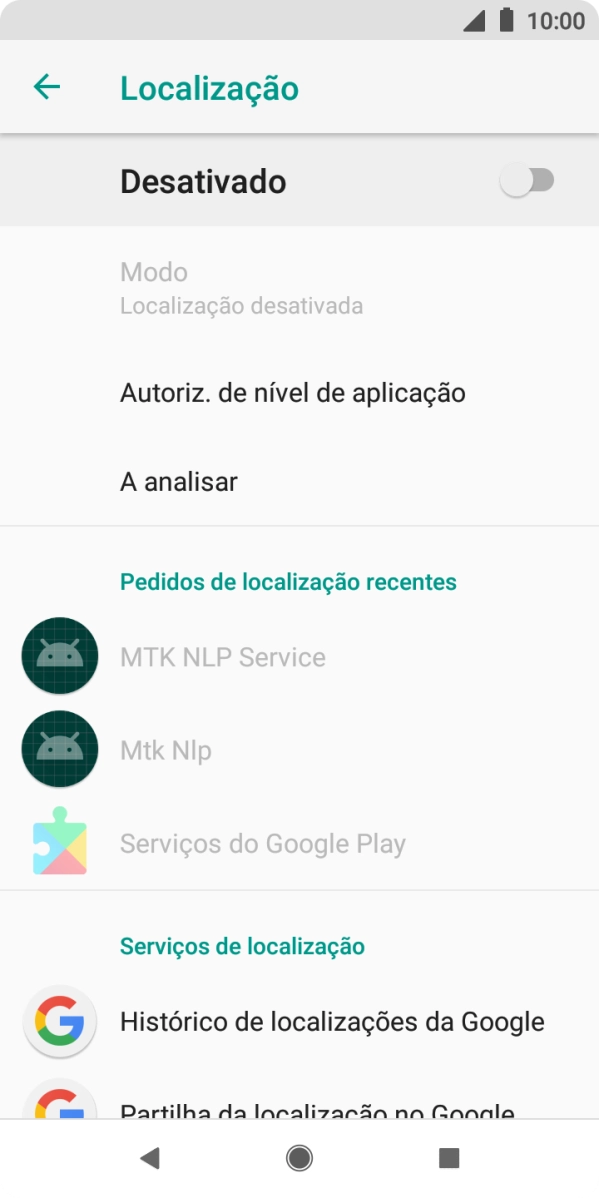 Prima o indicador para ativar ou desativar a função.