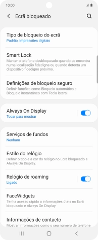 Prima Tipo de bloqueio do ecrã e introduza o código adicional de bloqueio do telefone que criou anteriormente.