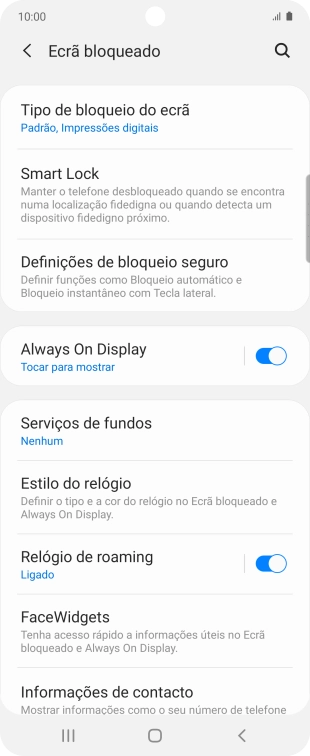 Prima Tipo de bloqueio do ecrã e introduza o código adicional de bloqueio do telefone que criou anteriormente.