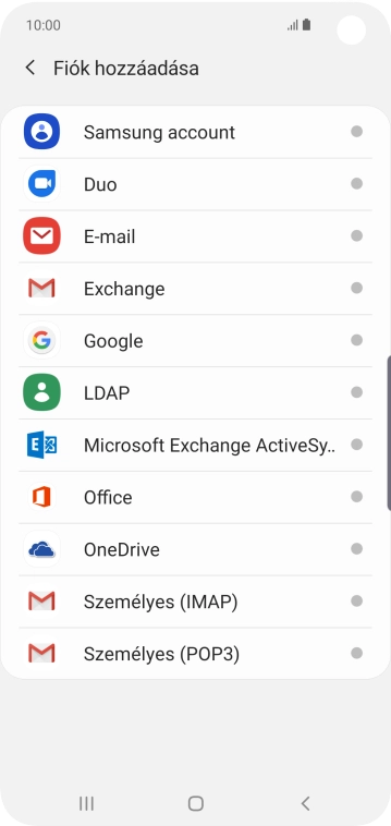 Válaszd az E-mail lehetőséget.
