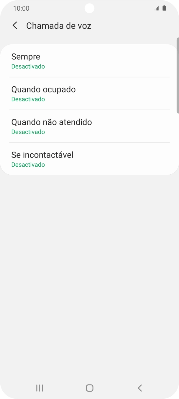 Prima o tipo de desvio pretendido.