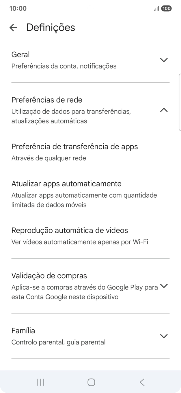 Prima Atualizar apps automaticamente.