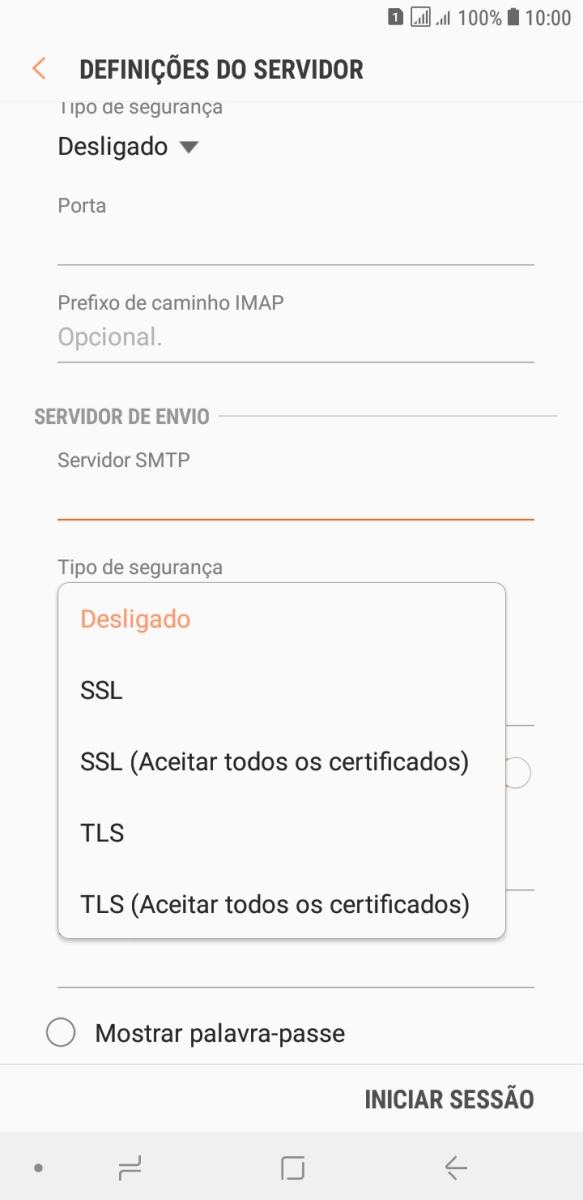 Prima TLS para ativar a função.