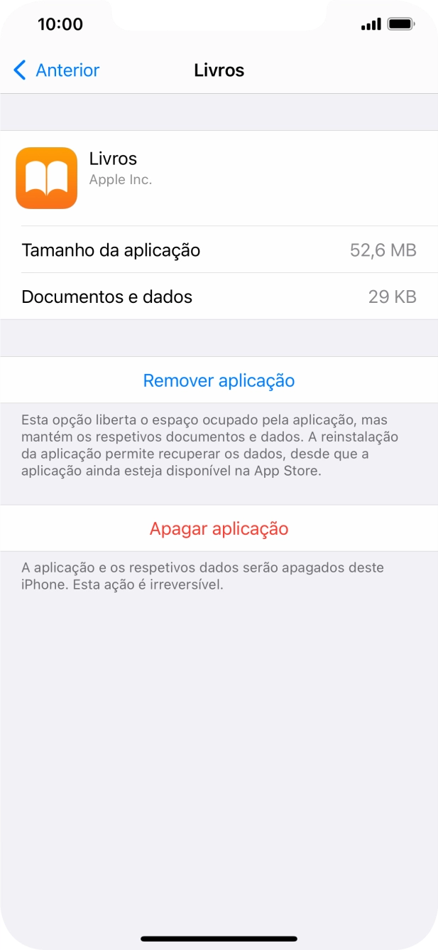 Prima Remover aplicação.