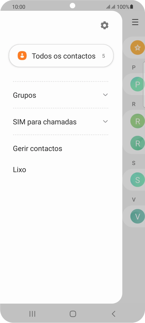 Prima Gerir contactos.