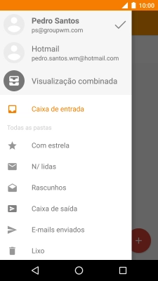 Prima a conta de e-mail pretendida.
