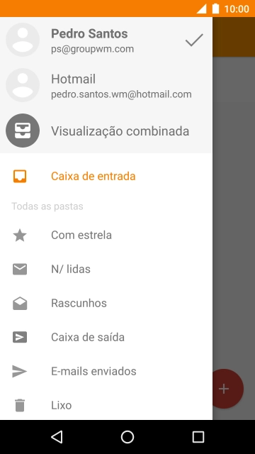 Prima a conta de e-mail pretendida.