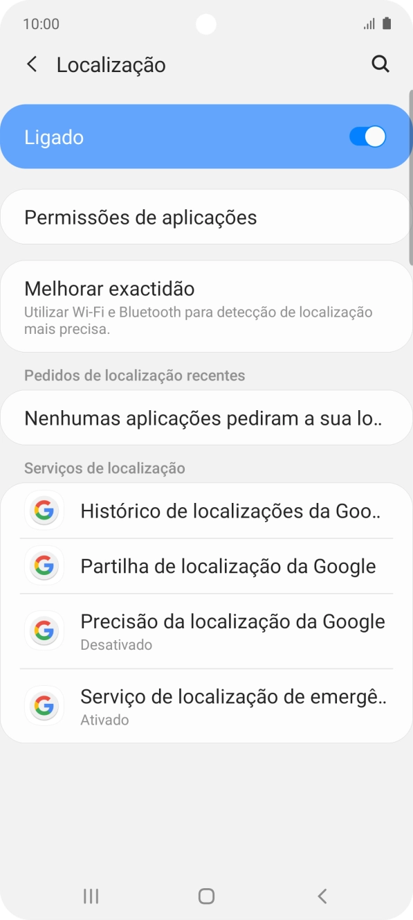 Prima Permissões de aplicações.