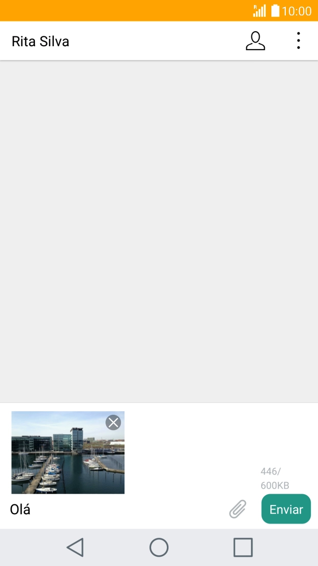 Prima Enviar quando terminar de escrever a sua mensagem multimédia.