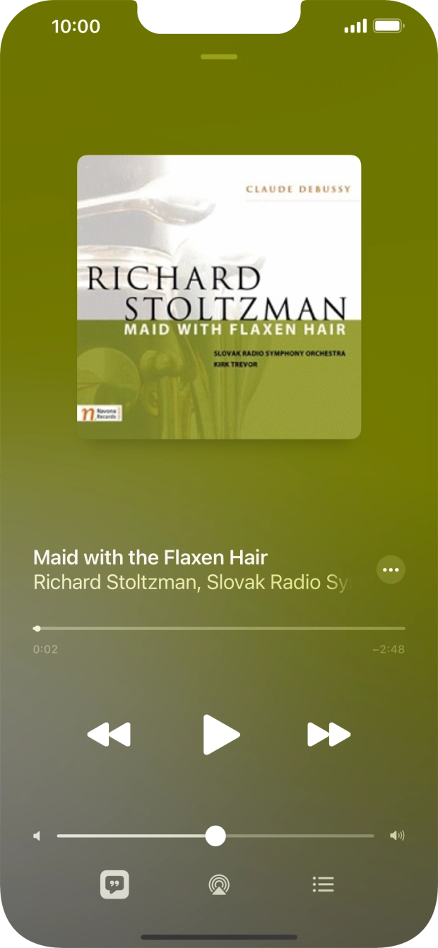 Prima a seta para a direita para ir para o ficheiro de música seguinte.