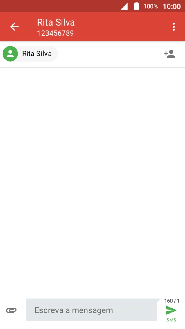 Prima o campo de escrita e escreva o texto da sua mensagem multimédia.