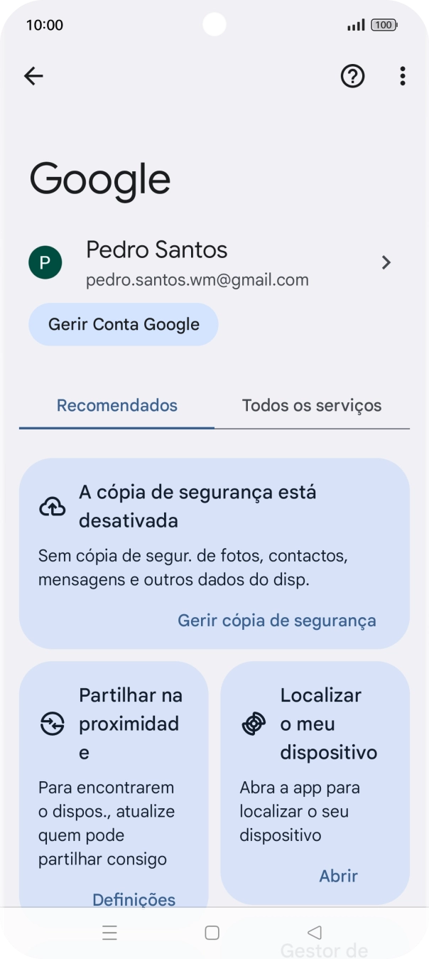 Prima Localizar o meu dispositivo.