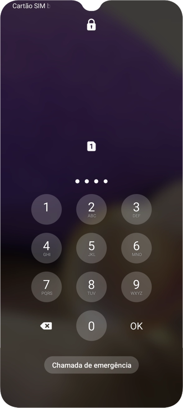 Se solicitado, deve introduzir o código PIN e premir OK.