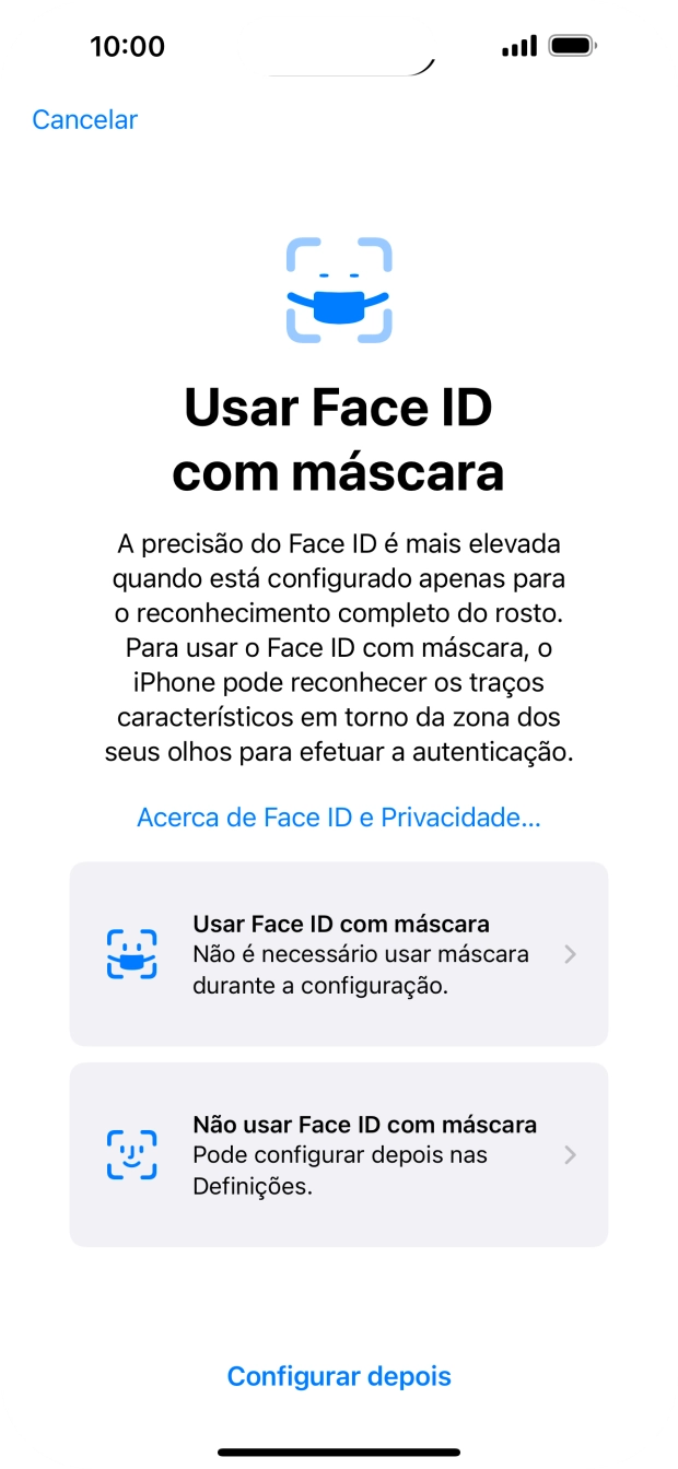 Prima Configurar depois.