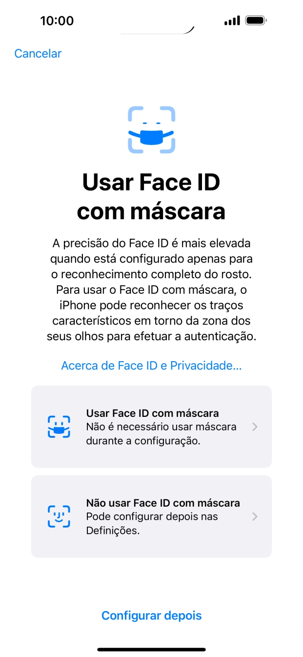 Prima Configurar depois.