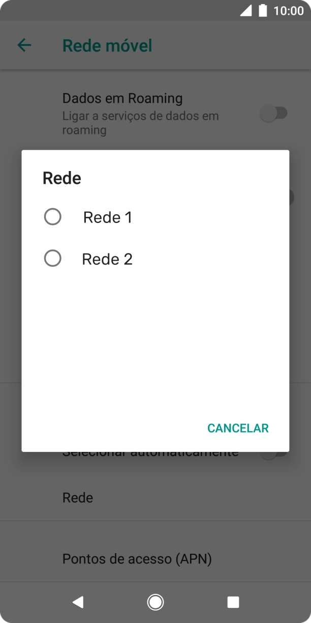 Prima a rede pretendida.