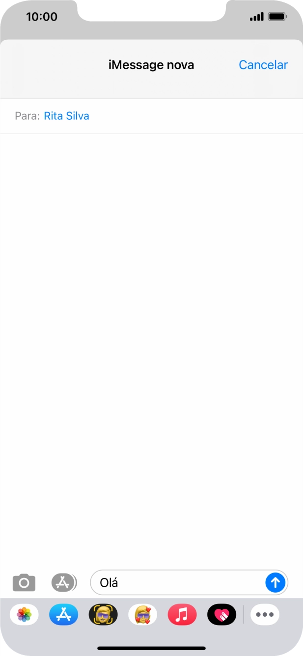 Prima o ícone para enviar.