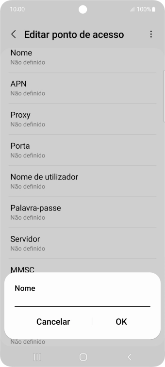 Introduza Vodafone Internet e prima OK.