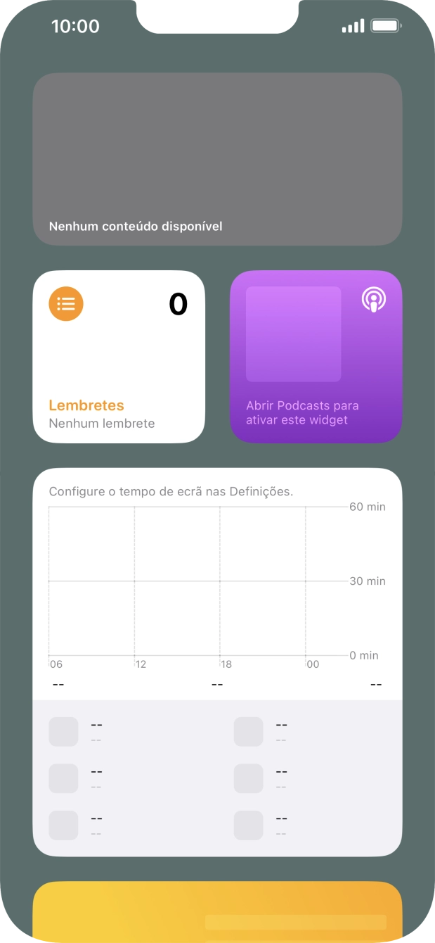 Deslize o dedo para cima no ecrã.