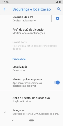 Prima Bloqueio de ecrã.