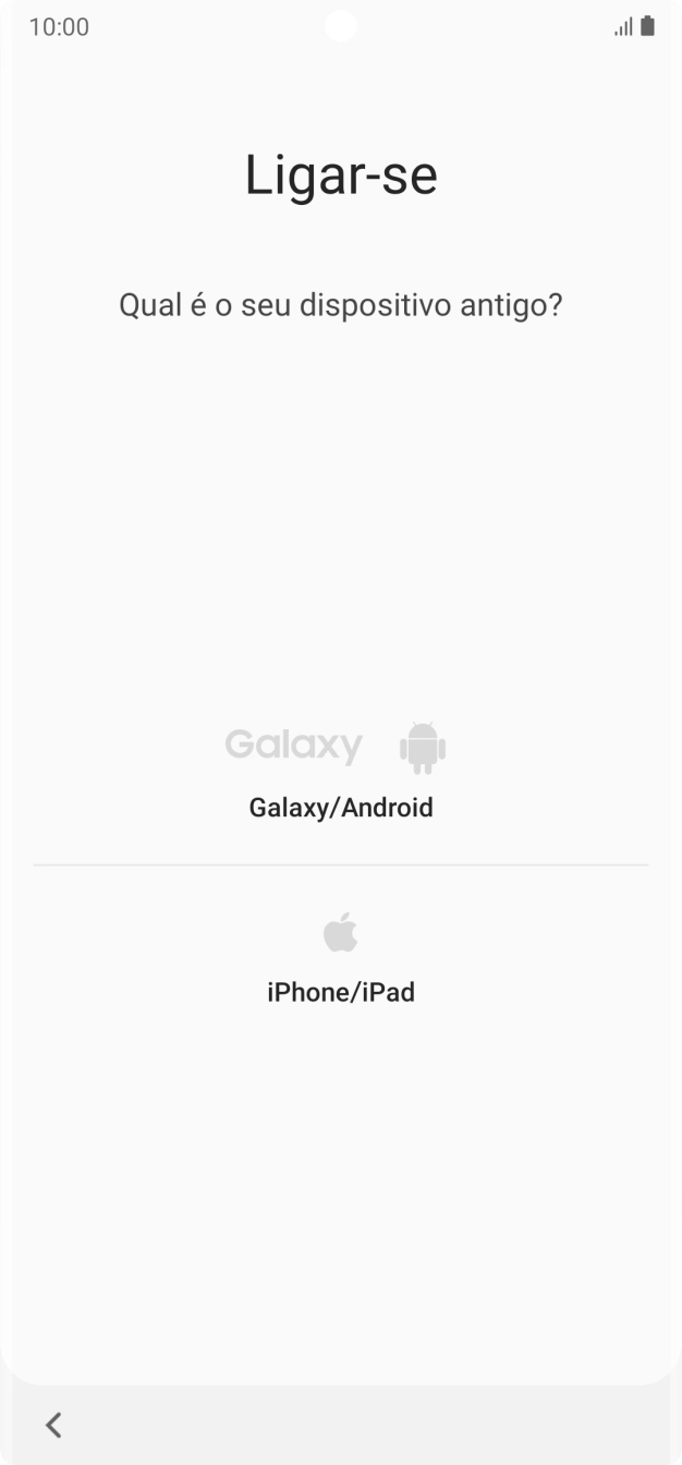 Prima a definição pretendida e siga as indicações no ecrã para transferir conteúdo de outro telefone.