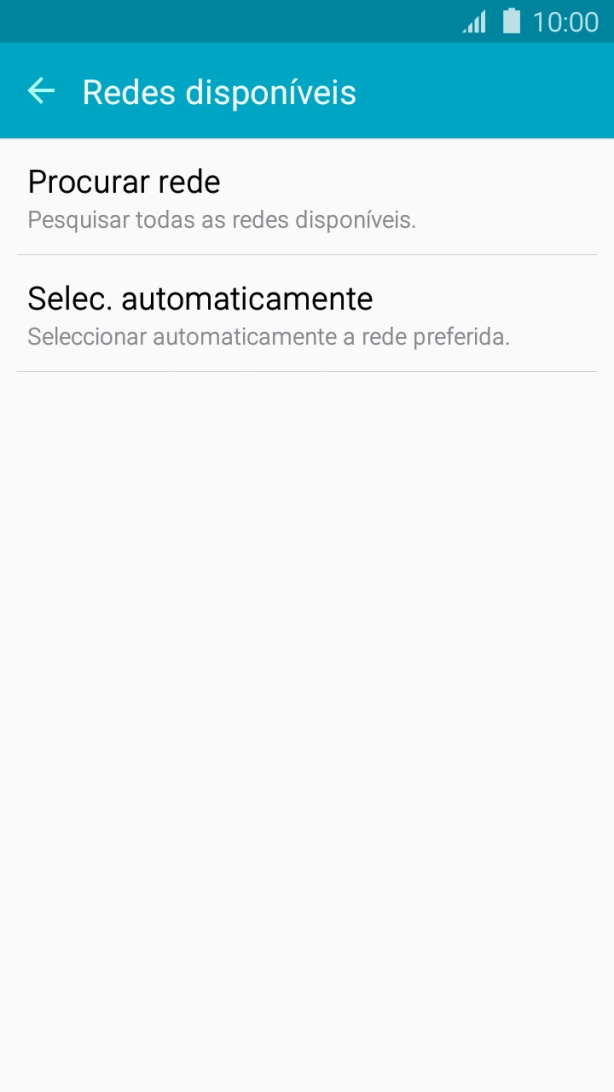 Prima Procurar rede e aguarde enquanto o telefone procura as redes.