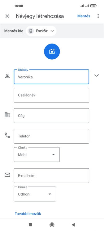 Kattints a Családnév mezőre, és írd be a kívánt vezetéknevet.