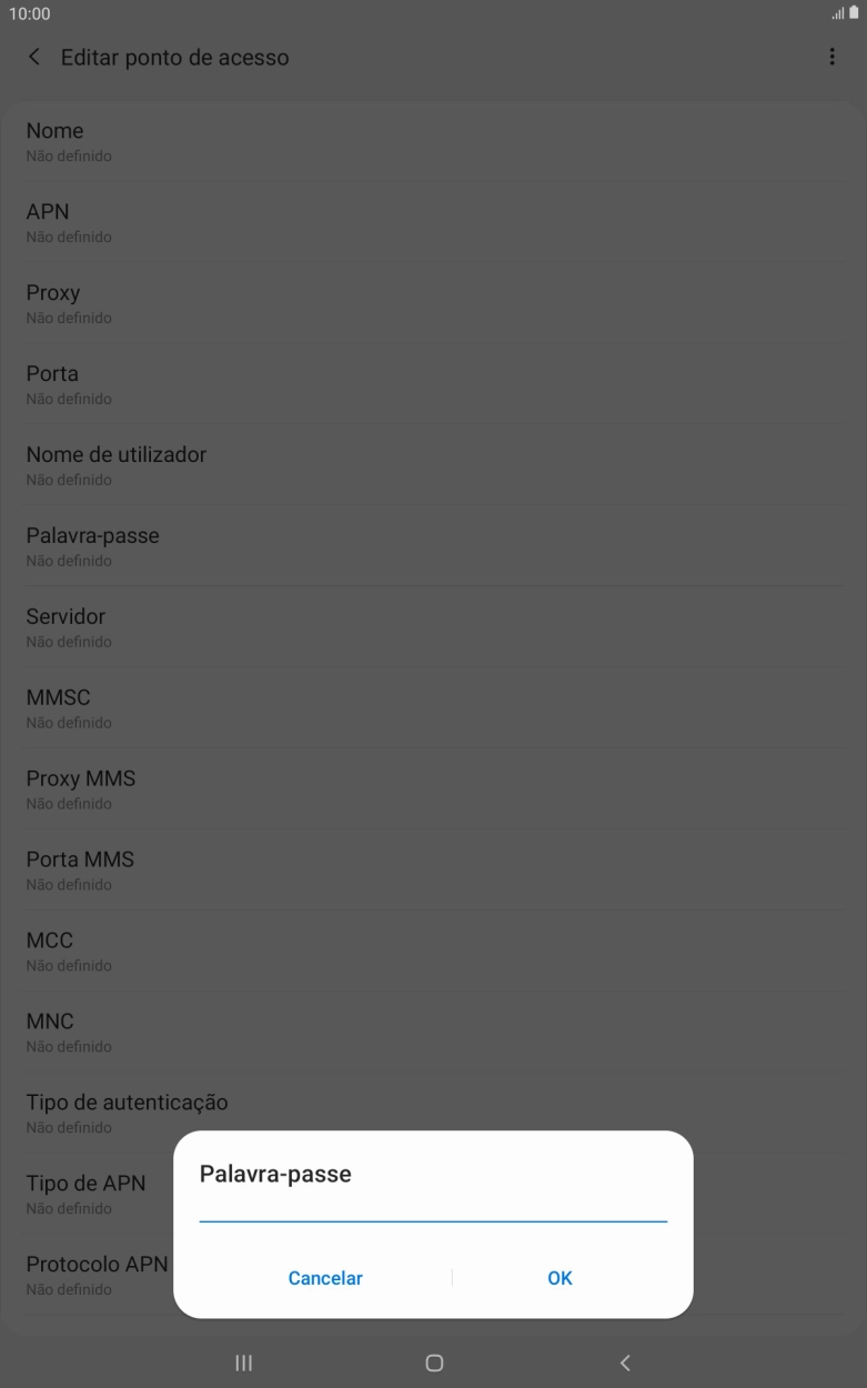 Introduza vodafone e prima OK.