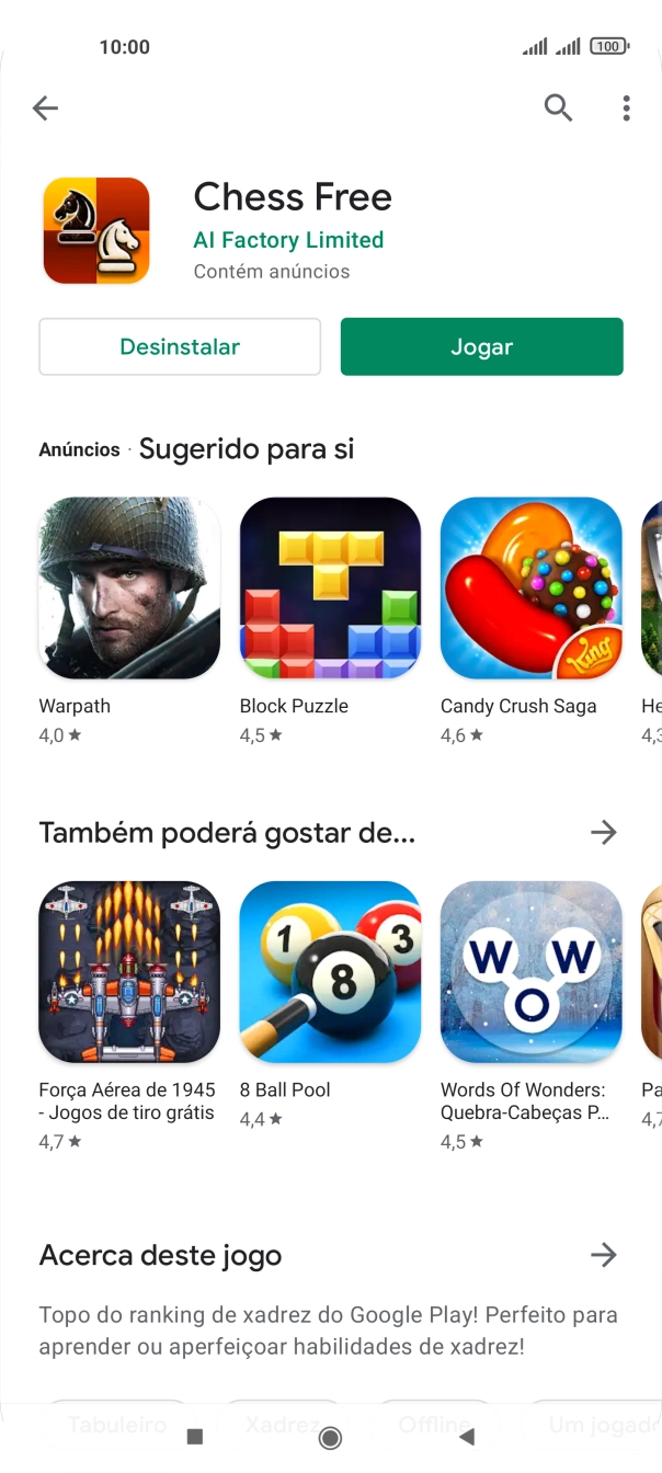 Prima a tecla de início para terminar e voltar ao ecrã inicial.