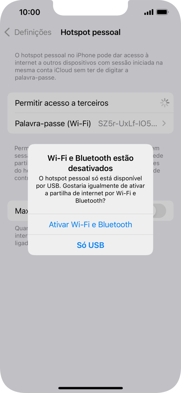 Se o Wi-Fi estiver desativado, prima Ativar Wi-Fi e Bluetooth.