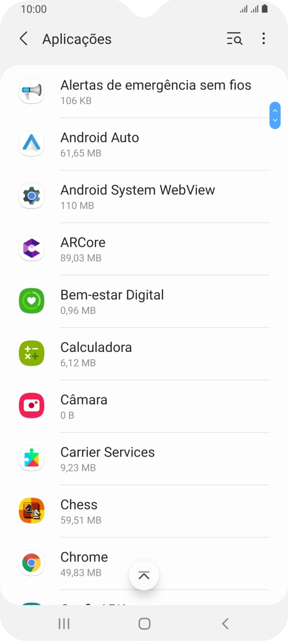 Prima a app pretendida.