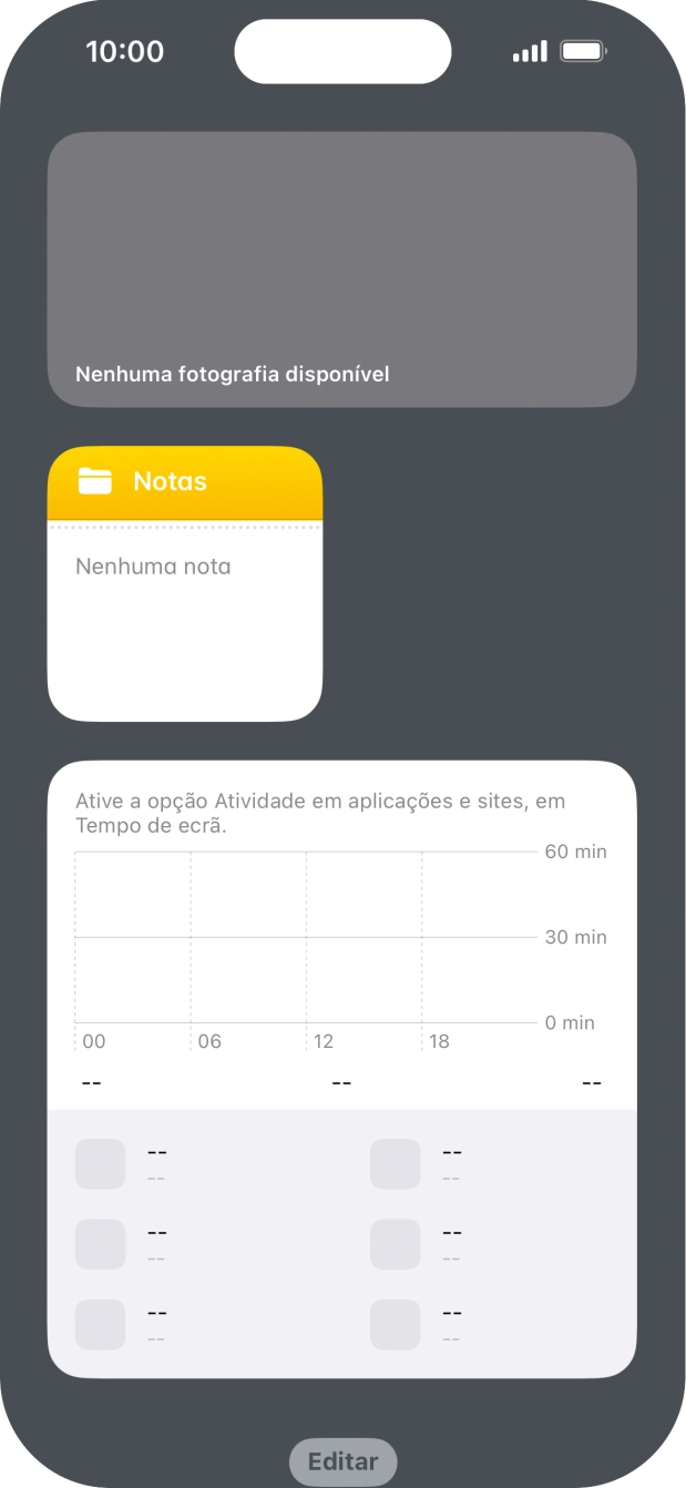 Mantenha premida por um instante a pilha de widgets pretendida.
