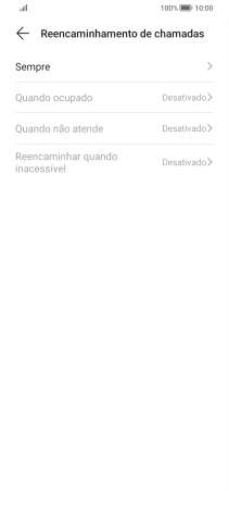 Prima o tipo de desvio pretendido.