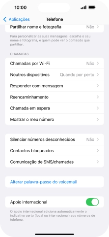 Prima Mostrar o meu número.