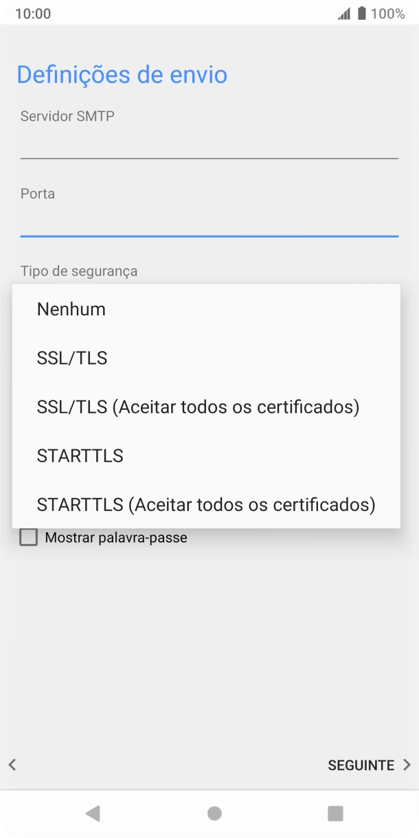 Prima Nenhum para desativar a função.