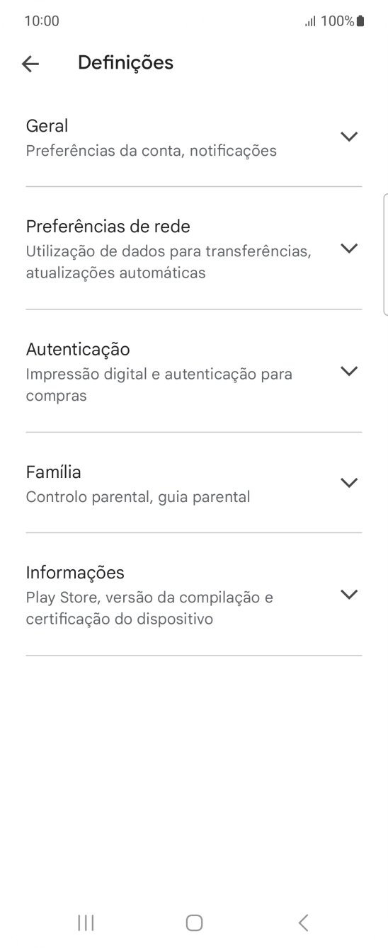 Prima Preferências de rede.