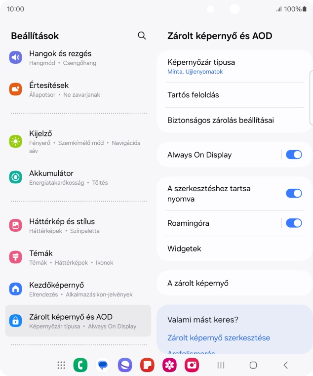 Válaszd a Képernyőzár típusa lehetőséget, és írd be az extra képernyőzárkódot, amit korábban már beállítottál.