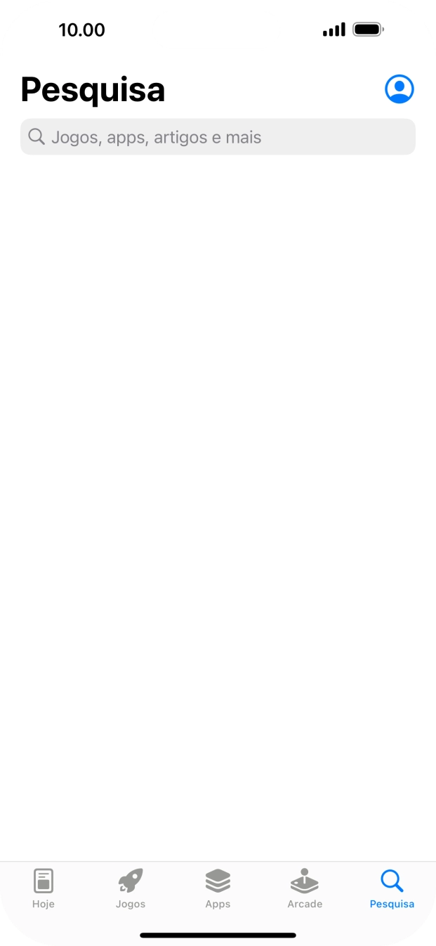 Prima o campo de pesquisa e introduza o nome ou categoria da app pretendida.