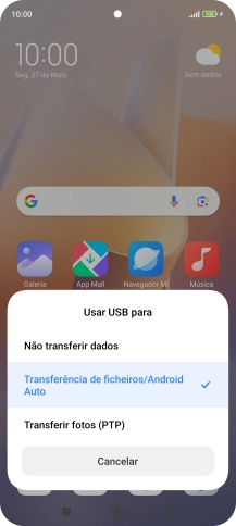 Prima Transferência de ficheiros/Android Auto.