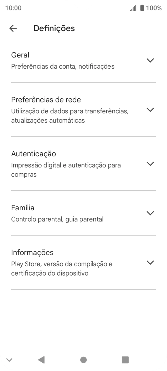 Prima Preferências de rede.