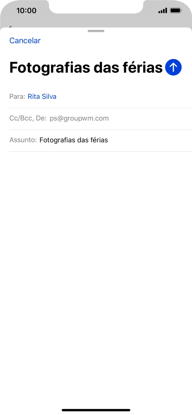Prima o campo de escrita e escreva o texto do e-mail.