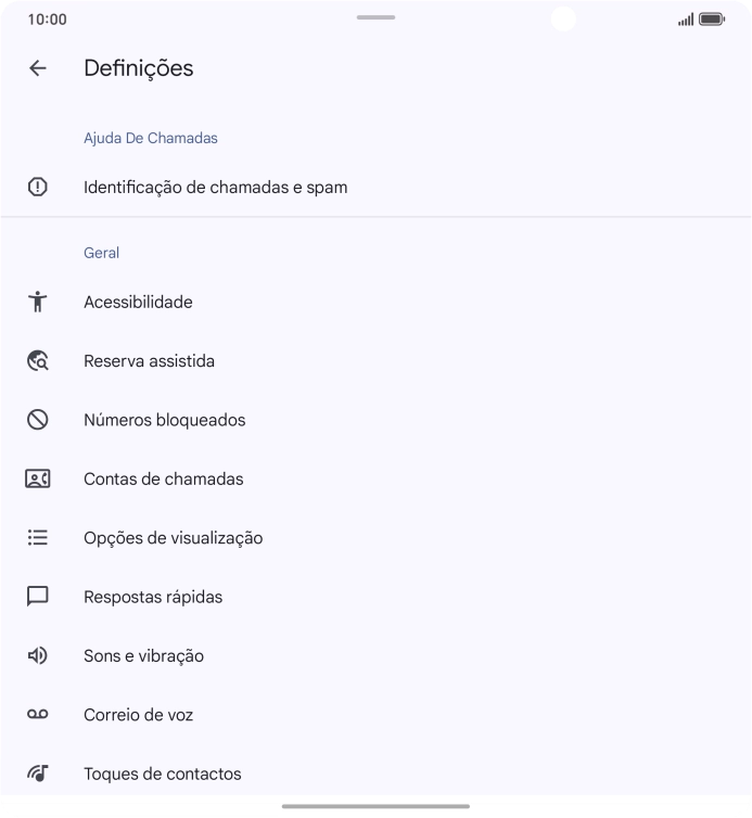 Prima Contas de chamadas.